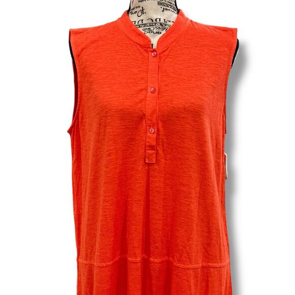 NWT Eileen Fisher Size M Organic Cotton + Hemp Button Shift Dress Designer - Picture 2 of 7